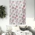 thumbnail image 4 of Rose Tapestry, Romantic Flowers with Pastel Paint Blots, Wall Hanging for Bedroom Living Room Dorm Decor, 60W X 80L Inches, Pastel Pink Pale Rose Charcoal Grey and Pale Eggshell, by Ambesonne, 4 of 5