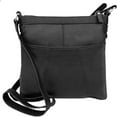thumbnail image 2 of SILVERFEVER Genuine Leather 2 Zip Crossbody Traveler Handbag Purse, 2 of 4