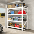 thumbnail image 5 of Welfiya Garage Shelving,Heavy Duty Storage Rack,4 Tiers Metal Storage Rack Shelf, Adjustable Shelving Unit for Garage,Kitchen,Warehouse,Basement (White, 59.1" W x 23.6" D x 78.7" H), 5 of 10