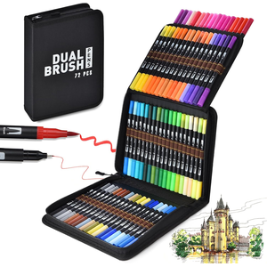ASOVNXF Dual Tip Brush Pens, 72-Color Art Marker Set
