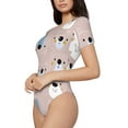 thumbnail image 2 of The Xecao Cute Hand Drawn Bear Women's Crew Neck Body Suit, a short-sleeved bodysuit and basic swimsuit, both comfort and style for dating and daily life, 2 of 9