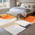 thumbnail image 4 of Burnt Orange Grey Area Rug 5x8 FT, Non Slip Bedroom Throw Carpet, Abstract Geometric Oil Painting Modern Washable Soft Floor Carpet Non-Shedding Rug for Living Room Nursery Dorm Office, 4 of 9