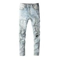 thumbnail image 1 of Pantalones cortos vaqueros de verano para hombre: holgados y casuales, tejido de poliéster, cintura elástica, múltiples bolsillos, moda/ocio, tallas S-XXXL., 1 of 4