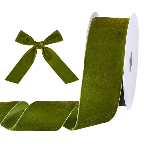 PH 10 Yards Olive Green Velvet Ribbon 2 Inch Single Face Ribbon Velvet Satin Ribbon Craft Ribbon Trimming Ribbon for Gift Wrapping Flower Bouquet