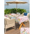 thumbnail image 4 of Easter Outdoor Tablecloth - 52x70 Inch Rectangle Dining Table Cover, Spring Rabbit Eggs Nature Botanicals Pink Plaid Waterproof Outdoor Table Cloth with Umbrella Hole & Zipper for Picnic/Patio/Party, 4 of 7