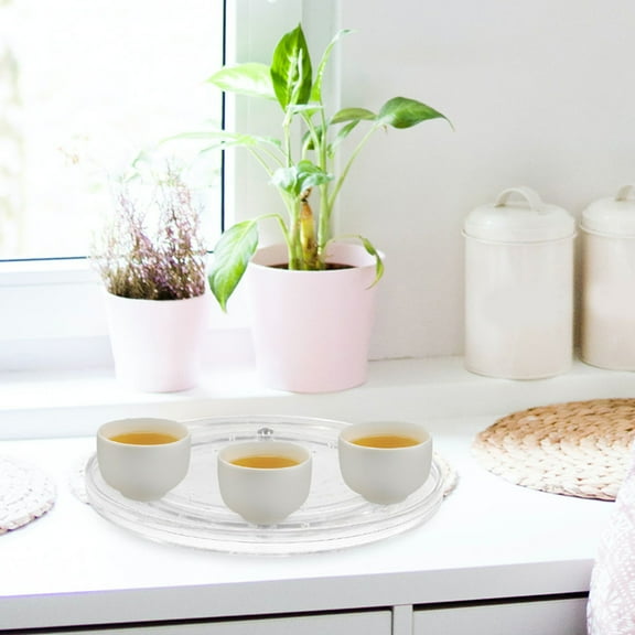 ULTNICE Rotating Storage Tray Turntable Clear Design Turntable Round 1Pcs 4 Inches