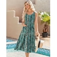 thumbnail image 4 of Zeagoo Flowy Summer Dresses for Women Floral Midi A-Line Casual Dress Sleeveless Beach Tshirt Sundresses with Pockets, 4 of 6