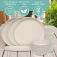 thumbnail image 2 of Stephan Roberts Bamboo Dinnerware Set Unbreakable Microwave Safe Plates, Bowls, and Cups Set of 12, White, 2 of 6