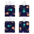 thumbnail image 2 of Naloa Sea Jellyfish Tissue Box CoverLeather Tissue Holder Square Facial Tissue Case Facial Paper Organizer Dispenser for Bathroom, Vanity Countertop, Tabletop, Car, 2 of 8