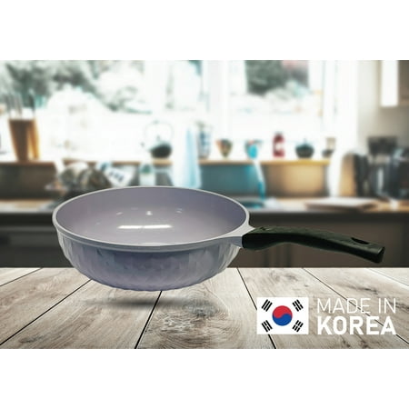 

12 Non Stick Ceramic Frying Wok Pan Interior Exterior Cooking Pan Made In Korea
