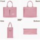 thumbnail image 3 of LHSHID Canvas Tote Bag with Multi Pockets Everything Tote for Women Church Bag Mommy Diapper Bag with Compartments, 3 of 6