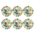 thumbnail image 2 of Balery 6 Pcs Tropical Flowersleather Coasters Set, Drink Table Cup Coasters For Living Room Kitchen Coffee Decor, 2 of 9