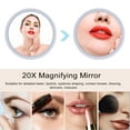 thumbnail image 3 of 20X Lighted Magnifying Makeup Mirror with 3 Color LED Vanity Mirror, Stepless Dimming, Suction Cups, Foldable Stand for Bathroom, Specifically Designed for Tasks, 3 of 7