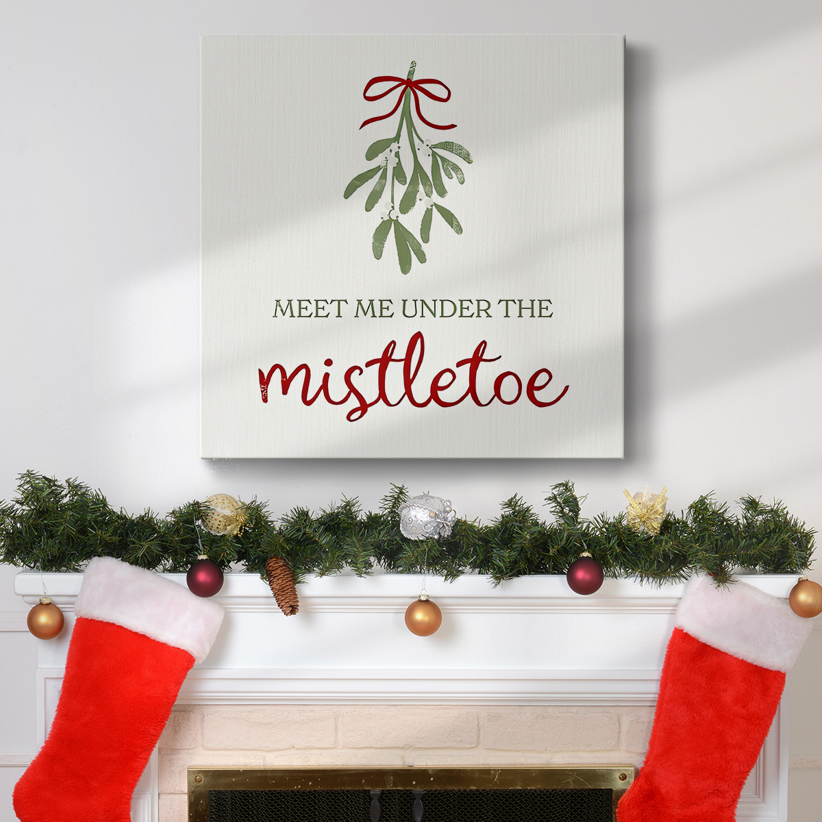 Mistletoe Wishes I- Gallery Wrapped Canvas
