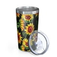 thumbnail image 2 of Black Sunflower 10oz Tumblers Stainless Steel Tumbler with Lid and Straw,Vacuum Insulated Double Wall Travel Tumbler Cups with Cleaning Brush for Coffee, Tea, 2 of 4