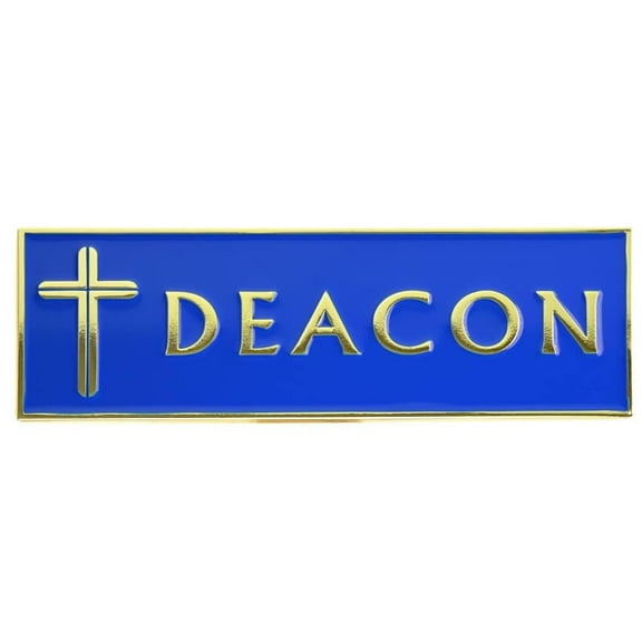 Deacon Magnetic Badge Pin Blue, Gold Large Pack of 2 by Sterling Gifts