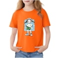 thumbnail image 2 of Blusas y camisas de manga corta con cuello redondo para niños Camiseta de verano de manga corta estampada para niñas Jersey elegante de cuello redondo para niñas Top de algodón para niños, 2 of 6