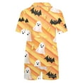 thumbnail image 4 of Kilaqueen Spooky Plus Size Pajamas for Women Set Casual Soft Comfy Fall Pajamas Halloween Pajamas Button Down Shirts with Bottoms 2 Piece Pjs Sets, 4 of 6