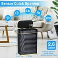 thumbnail image 3 of Bathroom Trash can with Automatic Touchless Lid, 2.6 Gallon Black Motion Sensor Small Garbage Can, Slim Waterproof Smart Trash Bin for Bedroom, Office, Living Room, 3 of 6