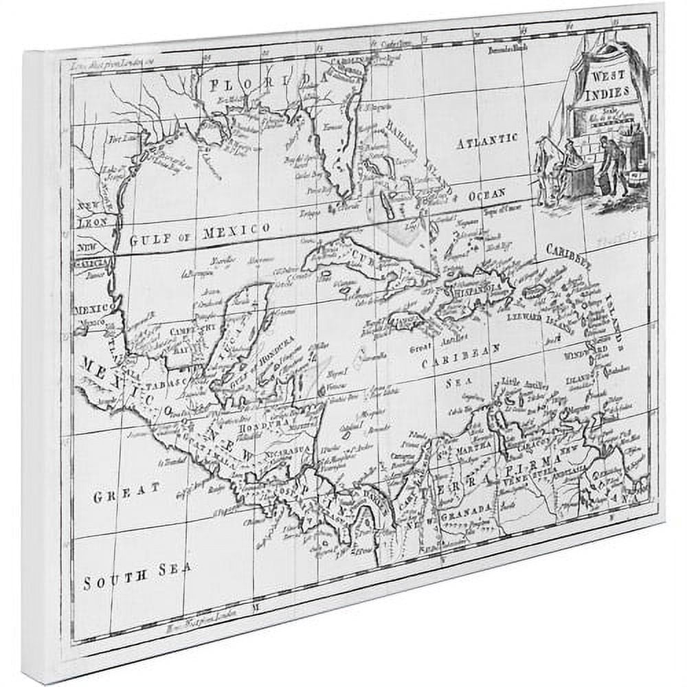 'Map of the West Indies Florida & South America' Canvas Art