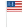 Amscan Patriotic Plastic American Flags, 14-1/2" x 6-1/4", Pack Of 48 Flags