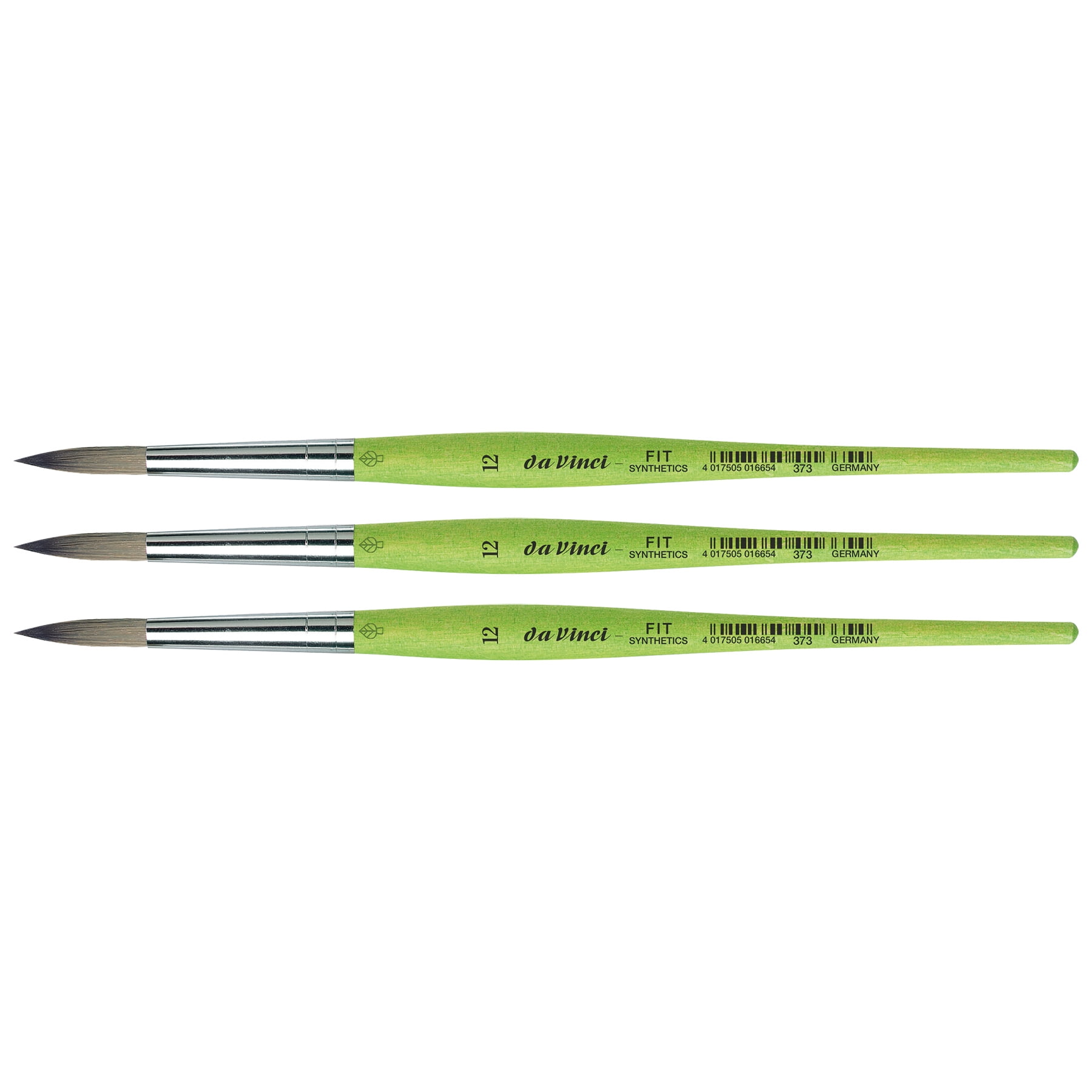 da Vinci FIT Synthetics Student Brush, Synthetic, Acrylic & Tempera, Round, Series 373, Size 12, Pack of 3