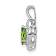 thumbnail image 2 of 925 Sterling Silver Polished Diamond and Peridot Pendant Necklace Measures 16x10mm Wide - Pendant for Women, 2 of 4
