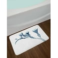 thumbnail image 2 of Flower Bath Mat, Uv Style Picture of Flower Floral Radiography Themed Illustration Modern Design, Non-Slip Plush Mat Bathroom Kitchen Laundry Room Decor, 29.5 X 17.5 Inches, Teal White, Ambesonne, 2 of 2