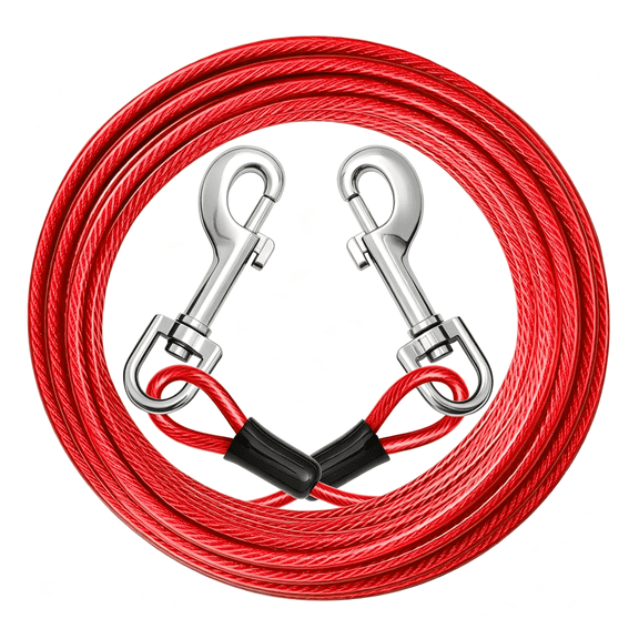 GASTROPOD Dog Tie Out Cable: 20Ft Dog Leads for Yard Heavy Duty - Reflective Chain Leash for Outside Small Large Dogs Up to 125Lbs Outdoor Runner Camping Heavy Duty Dog Runner for Yard