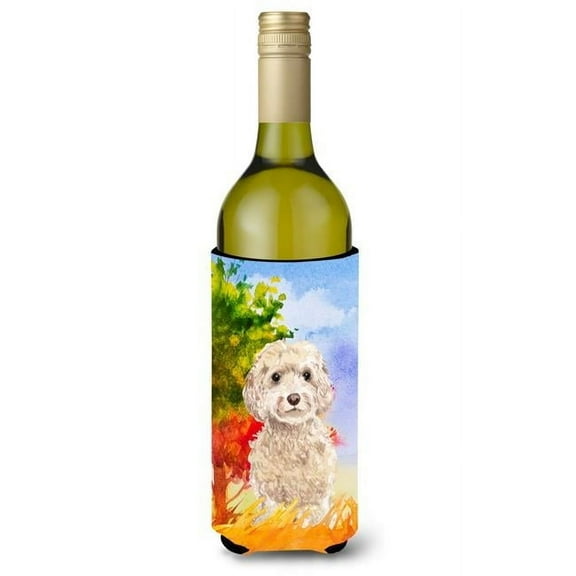 Fall Goldendoodle Wine Bottle Beverage Insulator Hugger