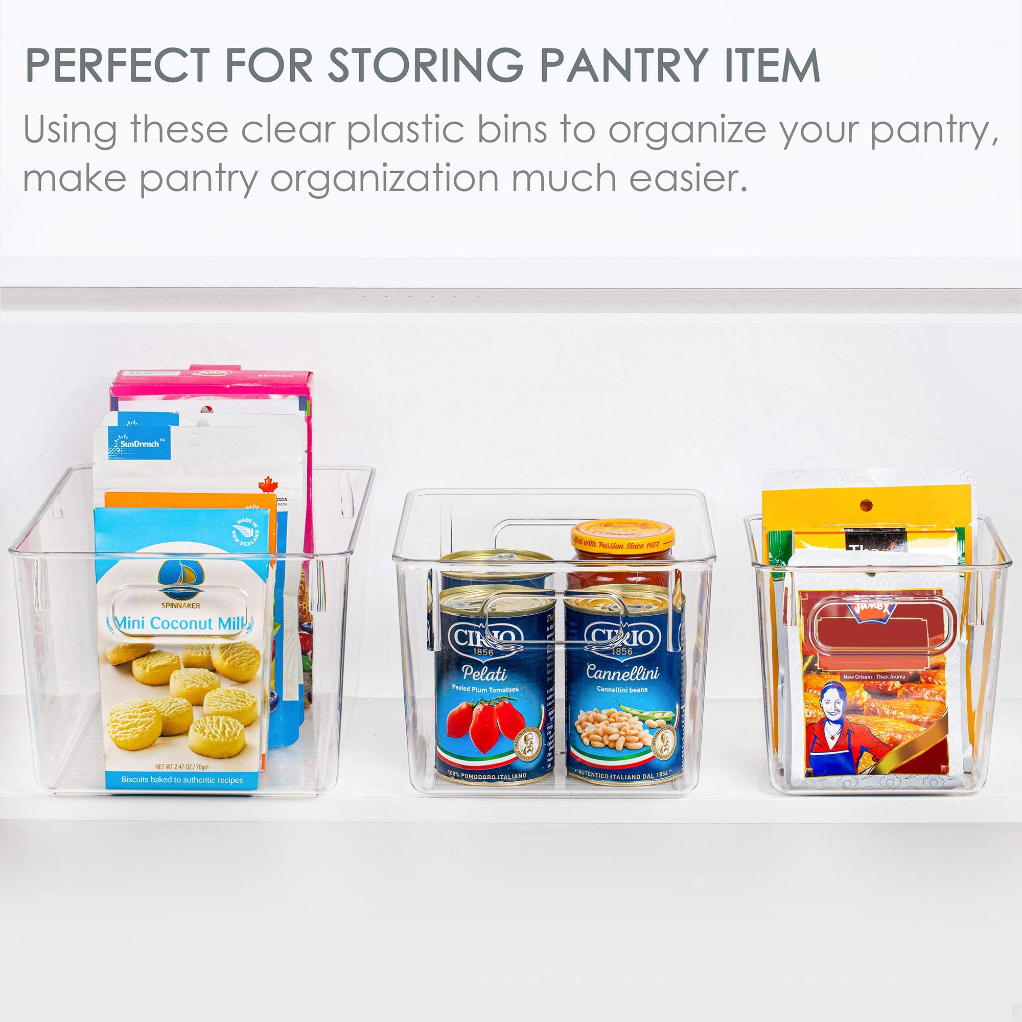 Sindcom Clear Plastic Storage Bins with Handles, 4-Pack Large photo 4