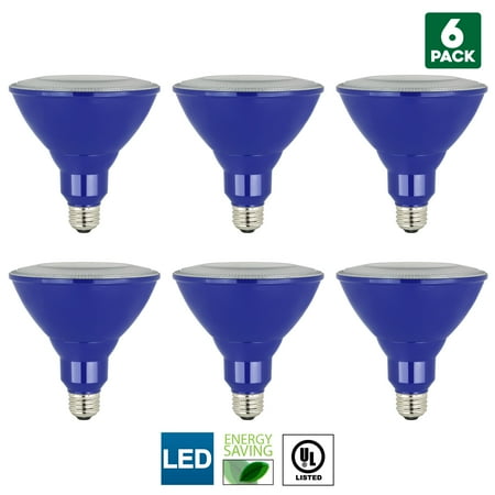 

6-Pack Sunlite LED PAR38 Blue Floodlight Bulb 8W (25W Equivalent) Medium (E26) Base Indoor Outdoor Wet Location 25 000 Hour Lifespan UL Listed
