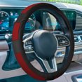 thumbnail image 3 of Deluxe Full Grain Authentic Leather Steering Wheel Cover Fits 14.5" - 15.5", 3 of 5