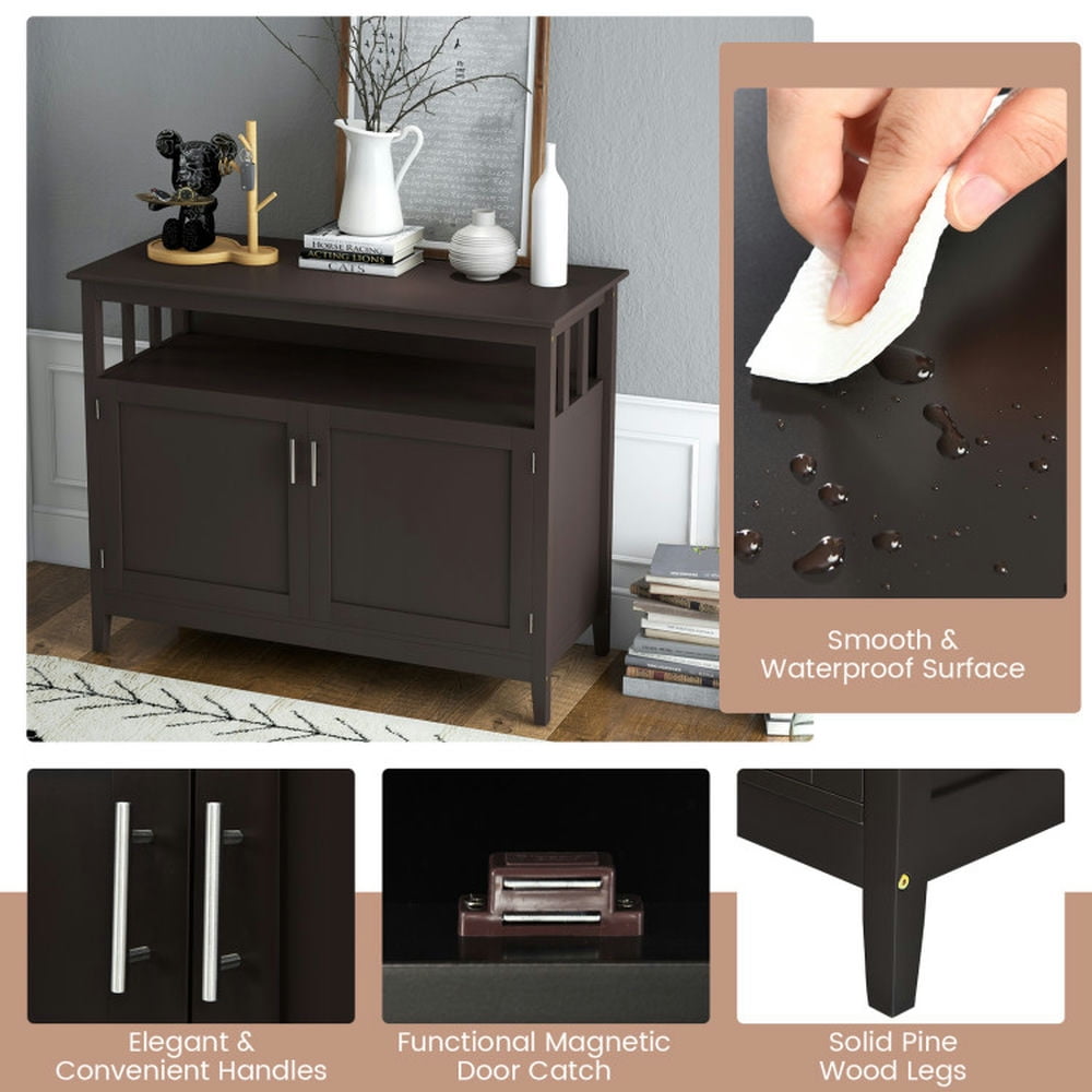 Finihen Kitchen Storage Cabinet, Buffet Sideboard, Modern Practical and Beautiful Wooden Kitchen Lockers with Large Storage Space, for Dining Room, Kitchen, Living Room, Brown Finihen Kitchen Storage Cabinet, Buffet Sideboard, Modern Practical and Beautiful Wooden Kitchen Lockers with Large Storage Space, for Dining Room, Kitchen, Living Room, Brown
