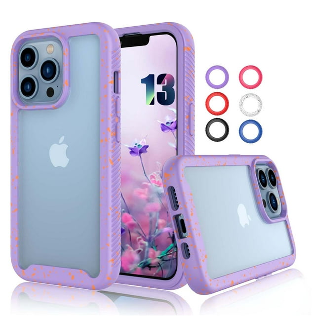 Clear Case for Apple iPhone 13 / iPhone 13 Pro / iPhone 13 Pro Max 2021, Full-Body Rugged Transparent Clear Back Bumper Case Cover -Black