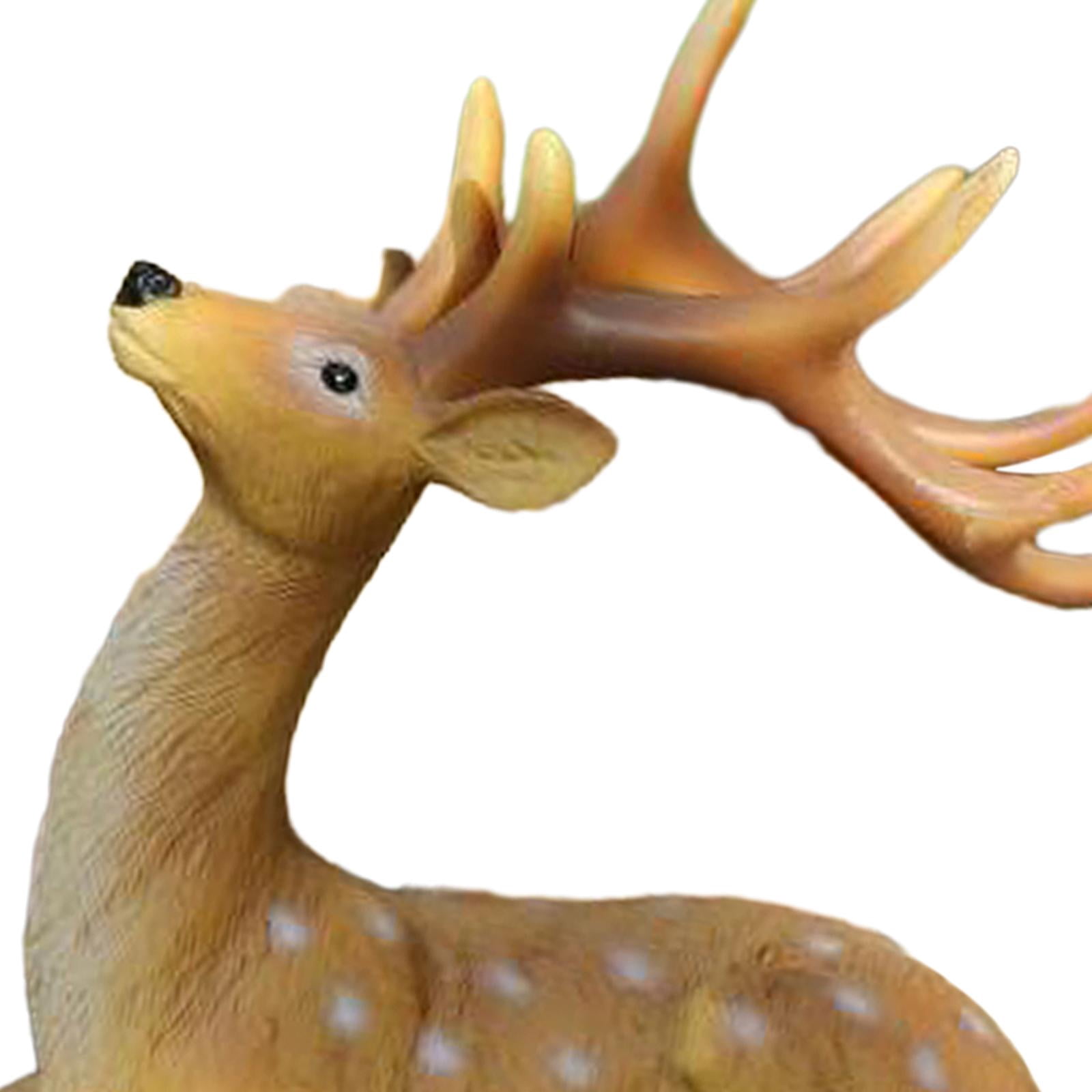 WLPZXP Deer Sculpture Lovely Garden Deer Figurine Decoration Mini Animal Statue Chinese Style B
