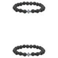 thumbnail image 4 of Guardoinrt Fashionable And Comfortable Beaded Bracelets. Easy Matching For Any Style Exquisite Appearance Stone Beads Bracelets volcanic stone 2Set, 4 of 6