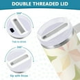 thumbnail image 3 of Yayeee 40oz Stainless Steel Tumbler with Straw and Handle Double-Wall Insulated Travel Water Bottle, Pastel Pink Geometric, 3 of 8