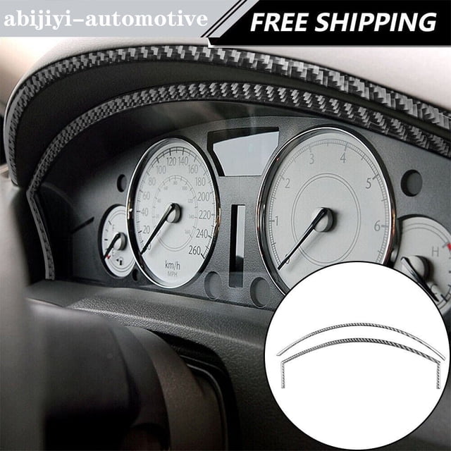Real Bright Soft Car Interior Carbon Fiber Sticker Decoration2Pcs For Chrysler 300 300C 2005-07 Carbon Fiber Interior Speedometer CoverAuto Car Protection Interior Accessories