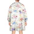 thumbnail image 2 of Wearable Oversized Blanket,Pioneer Flower Floral Print Pattern Wearable Blanket Hoodie for Adults,Cozy Hooded Blankets with Super Pockets,Super Warm Fuzzy Pullover for Women & Men, 2 of 6