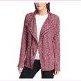 thumbnail image 1 of GH Bass Ladies' Knit Zip Asymmetrical  front pockets Cardigan  2XL/Cherry Combo, 1 of 2