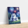 thumbnail image 3 of Happy New Year Exotic Shorthair Family Cheer Winter Midnight Firework Vertical Matte Canvas Poster Cat Lover Kitten Owner Gifts Wall Art Home Decor - 02025, 3 of 5