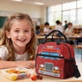 thumbnail image 4 of Kuiaobaty Cartoon Fire Truck Print Backpack and Lunch Bag Set for Boys Multi Pockets Backpack and Pencil Case with Zipper Insulated Lunch Box with Pencil Pouch for Travel Camping, 4 of 7