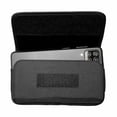 thumbnail image 3 of Nylon Cellphone Holster for Samsung Galaxy A32 A33 A53 A54,S22+,S23 FE,iPhone 11 Pro Max,XS Max,TCL ION X ION V - Horizontal Case Canvas Waist Carrying Pouch with Belt Clip/Loops,Black, 3 of 9