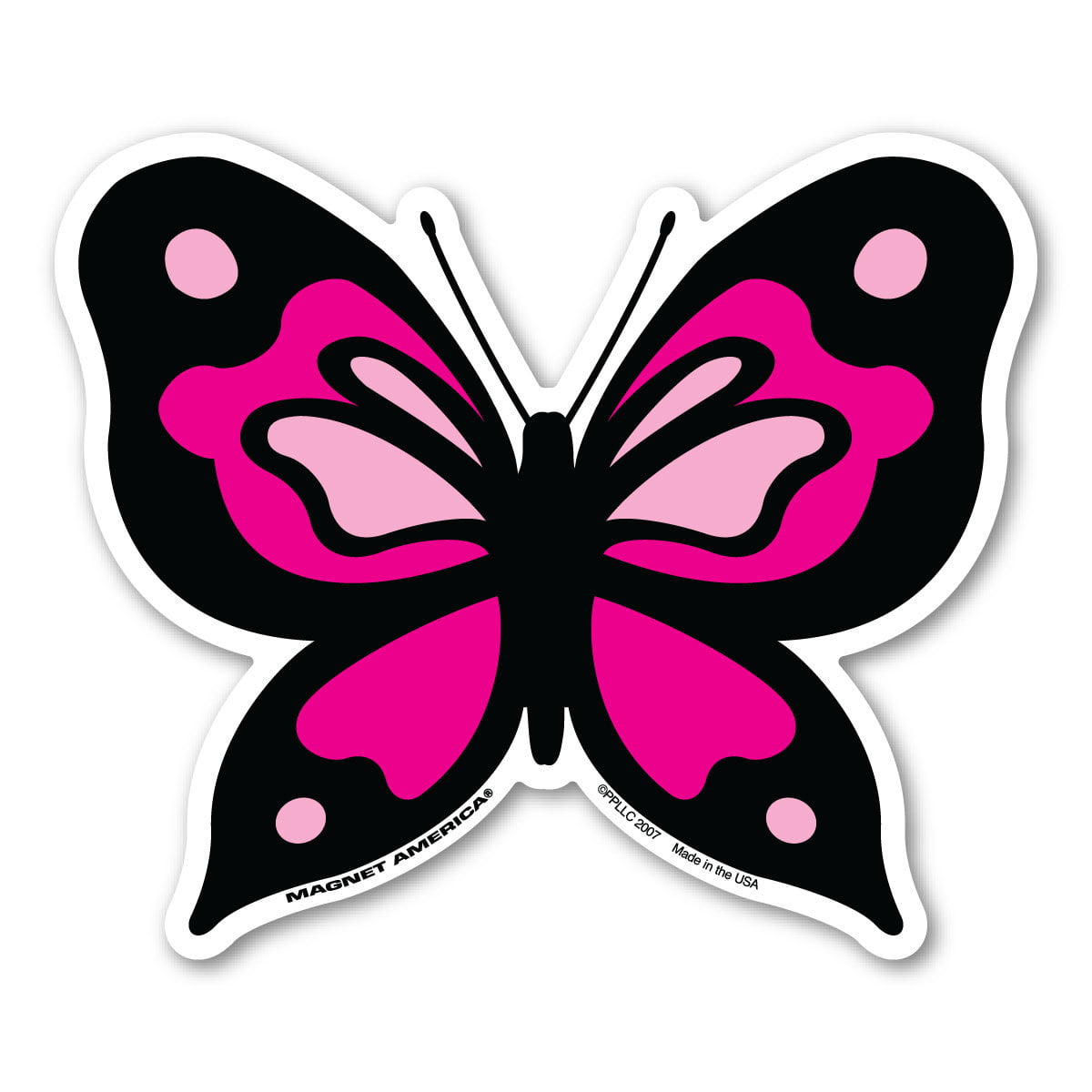 Pink Bottle Opener Fridge Magnet Elegant Butterfly Swirls 