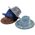 thumbnail image 2 of 2Chique Boutique Women's Extra Bling Rhinestone Embellished Wide Brim Fedora Hat, Multicolor, 2 of 6