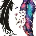 thumbnail image 4 of justhard Flying Bird Feather Body Art Tattoo DIY Men Women Arm Neck Fake Temporary Sticker, 4 of 5