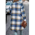 thumbnail image 6 of PRETTYGARDEN Womens Plaid Shacket Jacket Fall Fashion Long Sleeve Button Up Flannel Shirt Winter Clothing Woolen Coats, 6 of 6