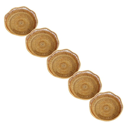 

Fruit Wicker Storage Bowls Natural Woven Serving Bowls Decorative For Kitchen Counter Organizing 2PCS Wooden Vegetable Sticky Rice round Wire for Storage Wall Mount Wooden Plates for Food Bread Holder