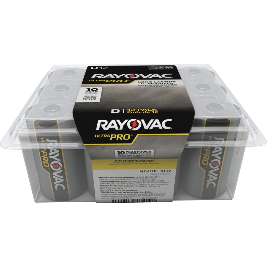Rayovac Ultra Pro Alkaline D - For Multipurpose - D - 96 / Carton